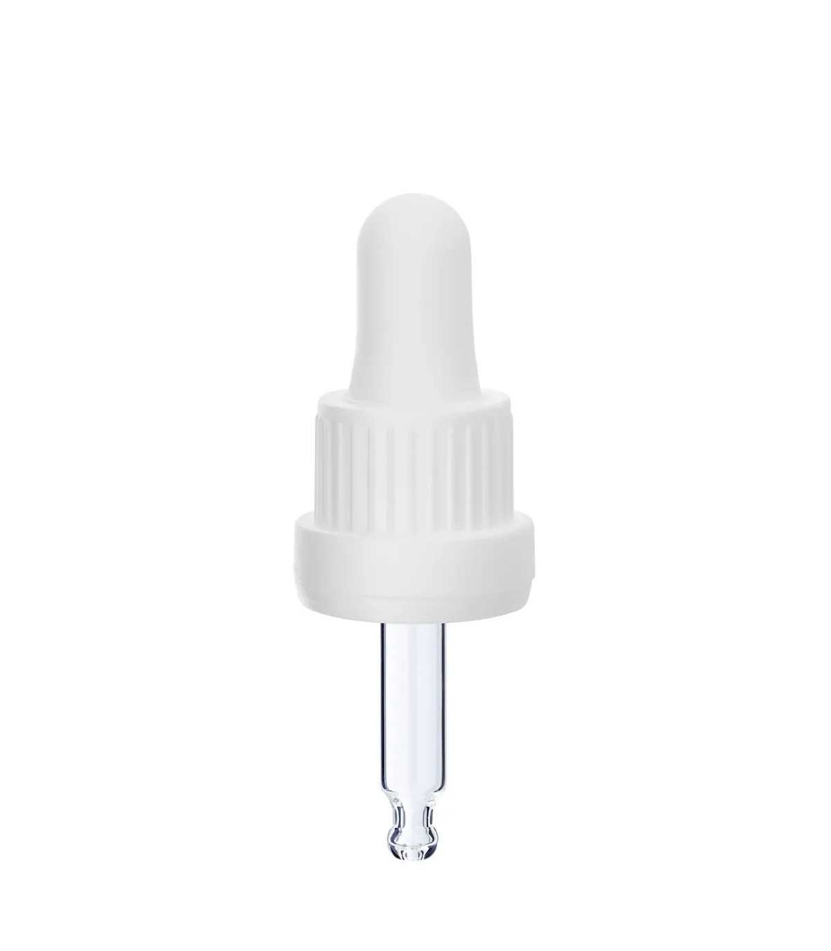 Glas-Tropfpipette 18415 mit weißem Verschluss – 43 mm