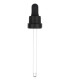 Glas-Tropfpipette 18/415 mit schwarzem Verschluss – 103 mm