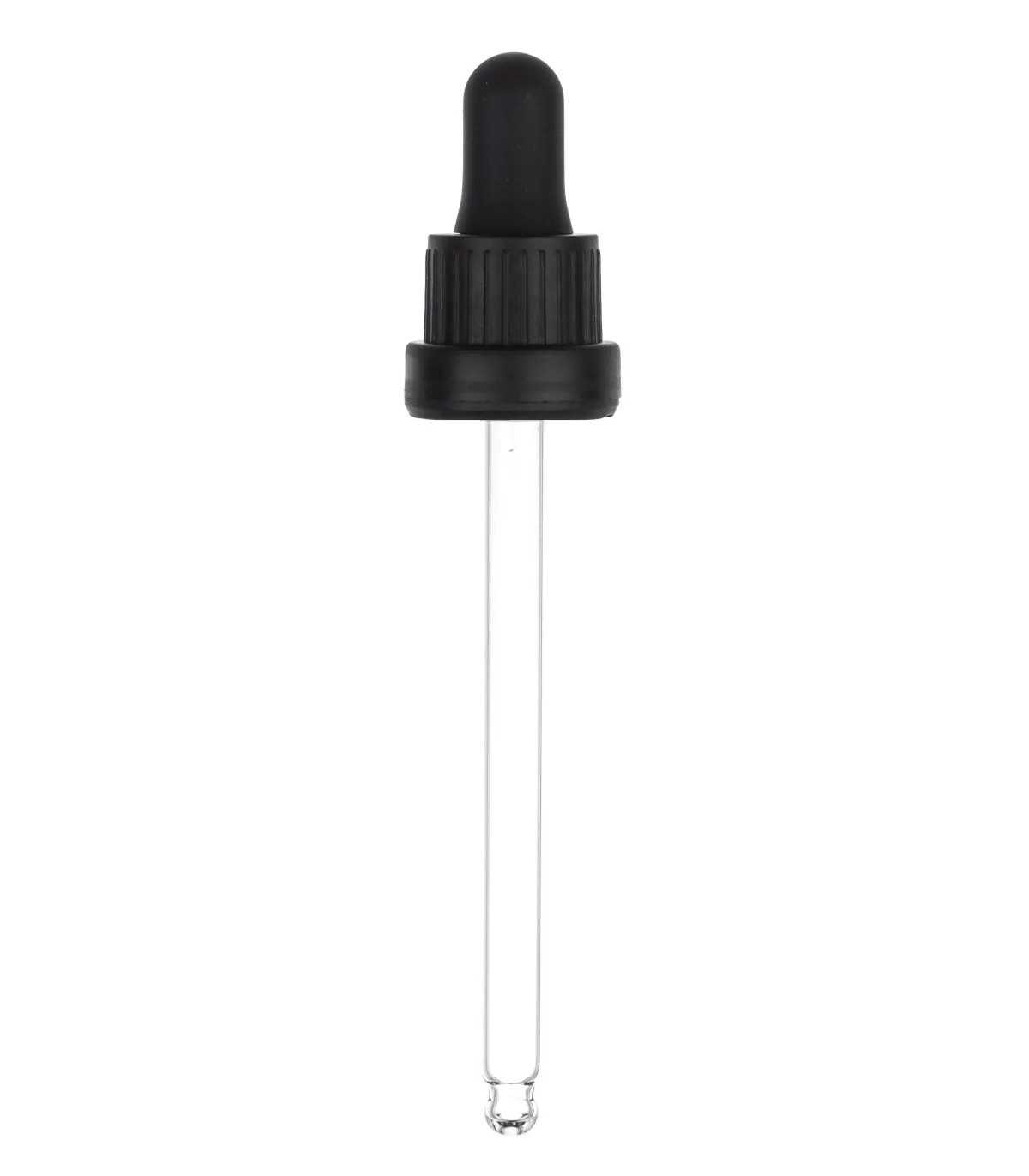 Glas-Tropfpipette 18/415 mit schwarzem Verschluss – 103 mm