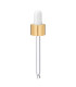 Glaspipette 84 mm mit goldenem Verschluss 18/410 für Flaschen DIN 18